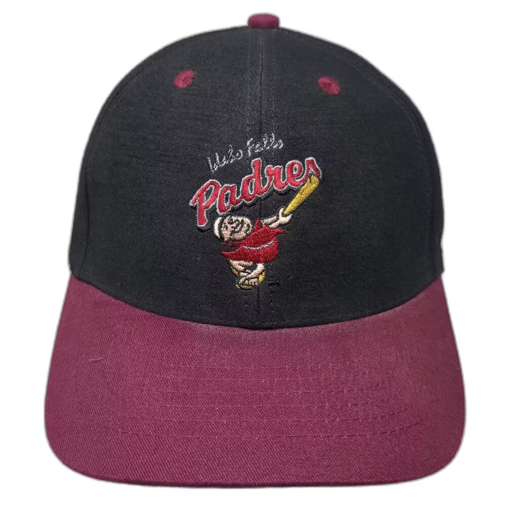 Fantastic Sports Idaho Falls Padres Snapback Hat Black Red Baseball Cap OSFM